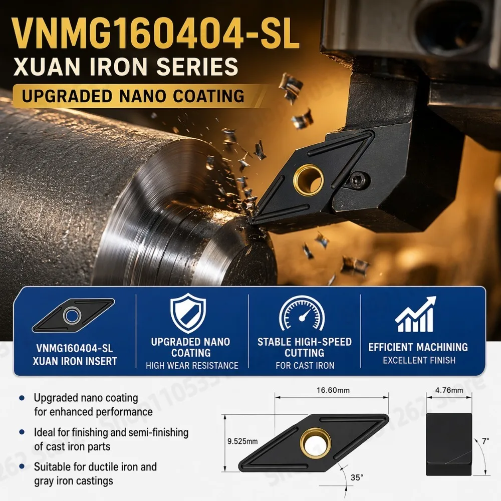 Фото Токарные пластины VNMG160404-SL, VNMG160408-SL, VNMG160412-SL для станков с ЧПУ №2