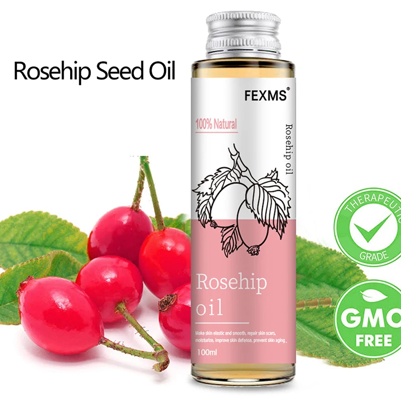 Rosehip Seed Oil 100% Pure Organic Unrefined Cold Pressed Anti Aging Rose Hip Moisturizer For Hair Skin Nails free shipping