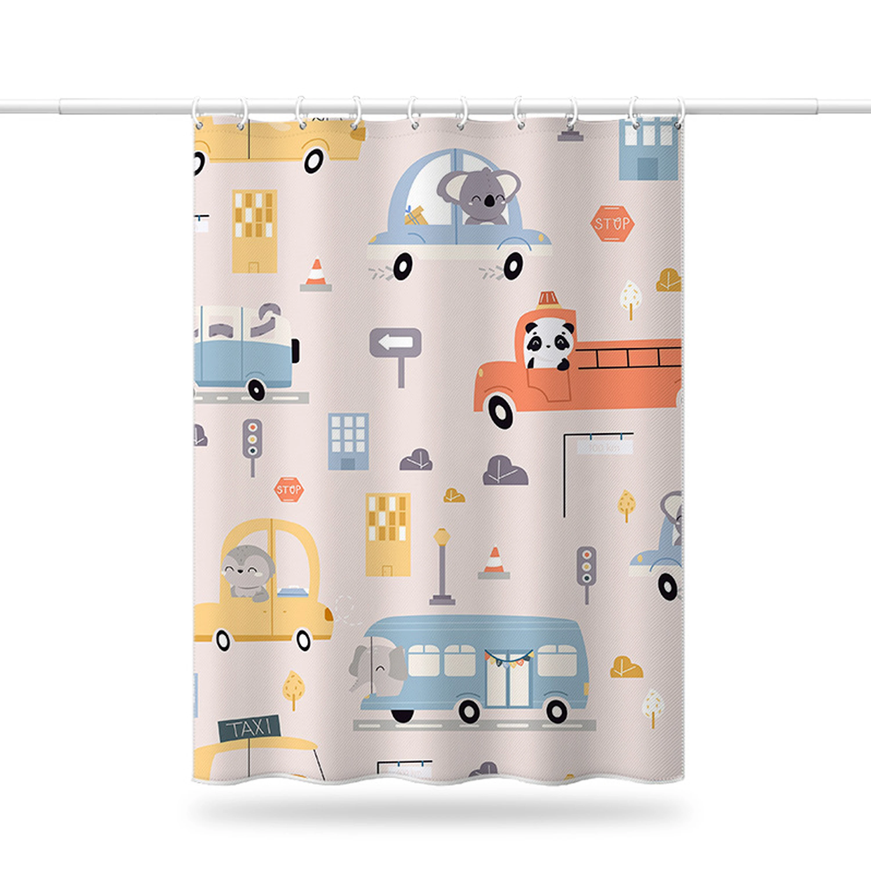 

Детские занавески для душа ED-Lumos с мультяшными животными из полиэстера, можно стирать, подходит для детской ванной комнаты, с 12 крючками, разные размеры