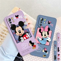 disney mickey minnie mouse for xiaomi redmi note 11 10s 10 9s 9t 9 8t 8 pro plus 7 6 5 4g 5g liquid left rope soft phone case