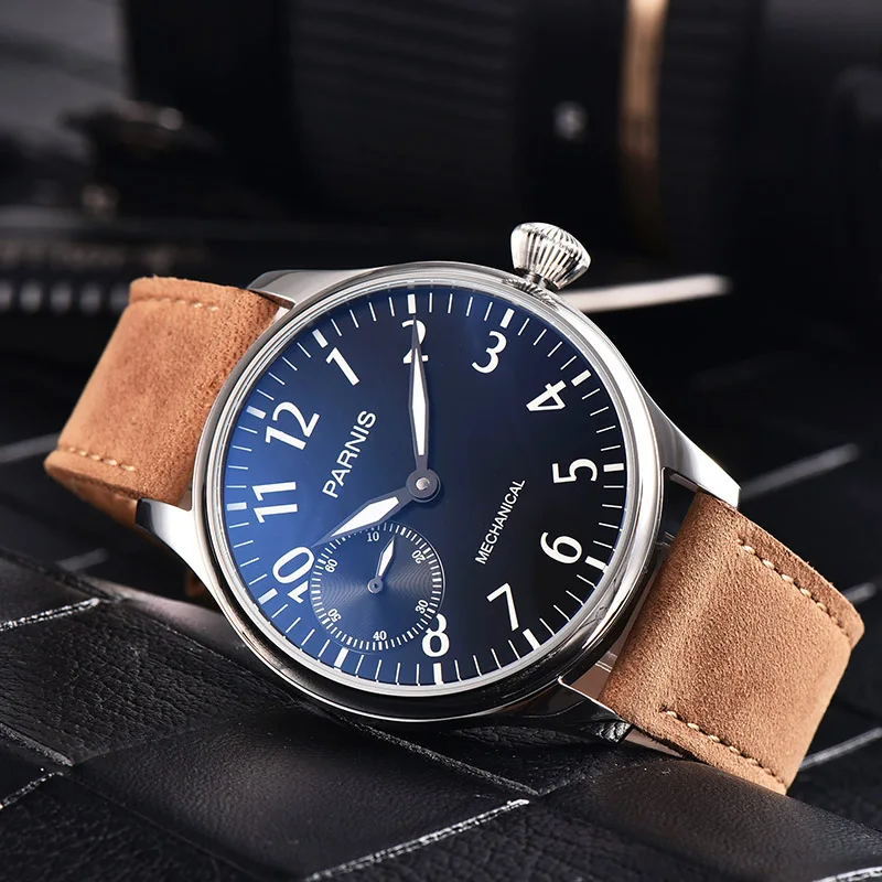 

Часы мужские механические с кожаным ремешком, 44 мм