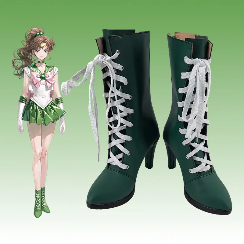 Фото Обувь для косплея Kino Makoto Sailor Jupiter, ботинки в стиле комиксов, подарок на день рождения, аксессуар для костюма на Хэллоуин, реквизит №1