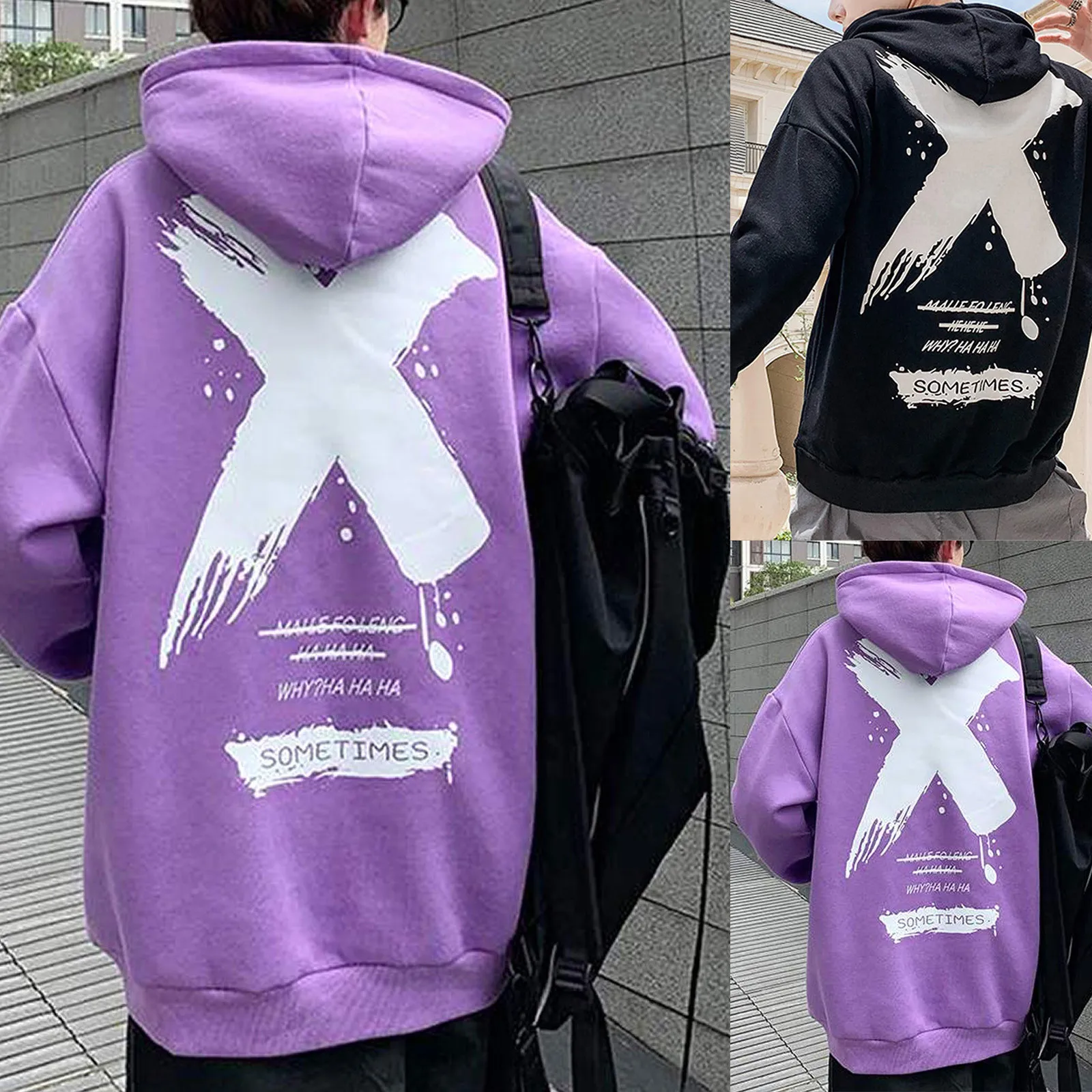 

Top with Sleeve Women&Men Print Hoodless Loose Pullover Hoodies Tops Round Neck Casual Long Sleeve Women Lightweight Sweatshirt