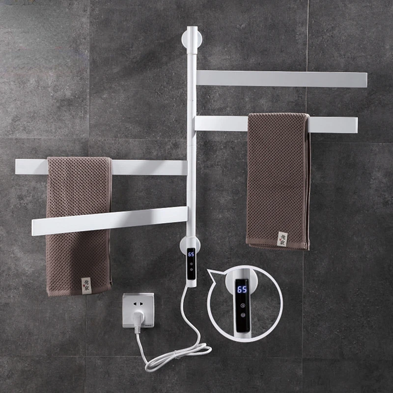 

Rotatable Towel Dryer Intelligent Electric Towel Warmer Heated Towel Rail Bathroom Accessories Towel Rack Digital Display