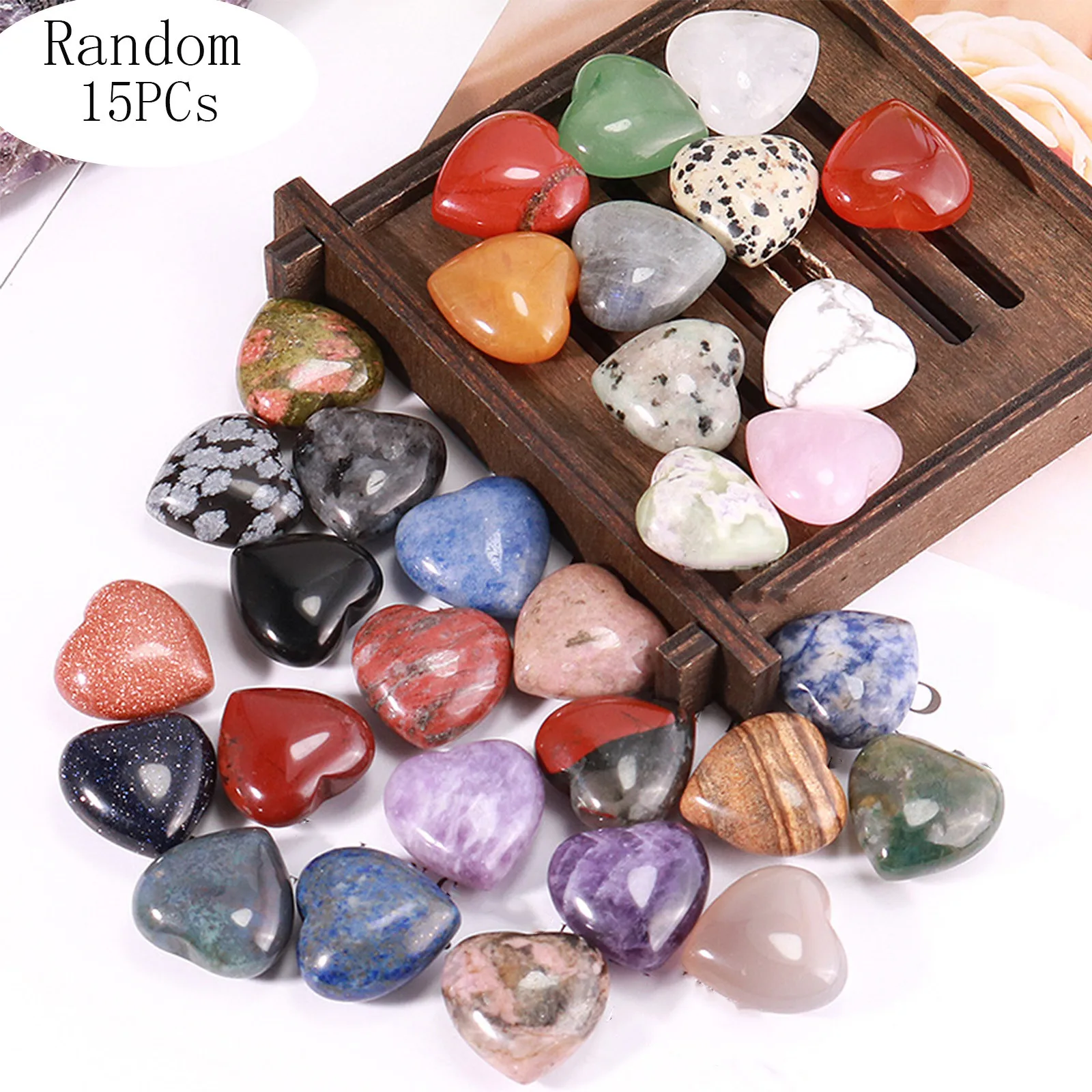 

Heart Pink Peach Stone Love Eye Stone Heart-Shaped Natural Non- Crystal Ornament Crystal Desktop Ornament