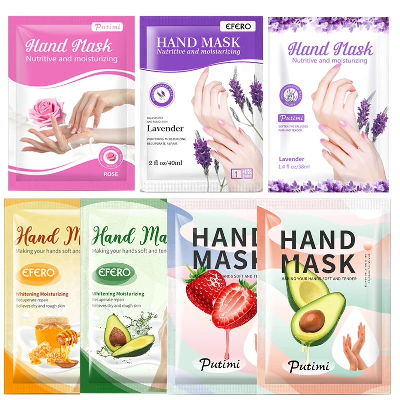 

7 упаковок, Отбеливающая увлажняющая маска для рук