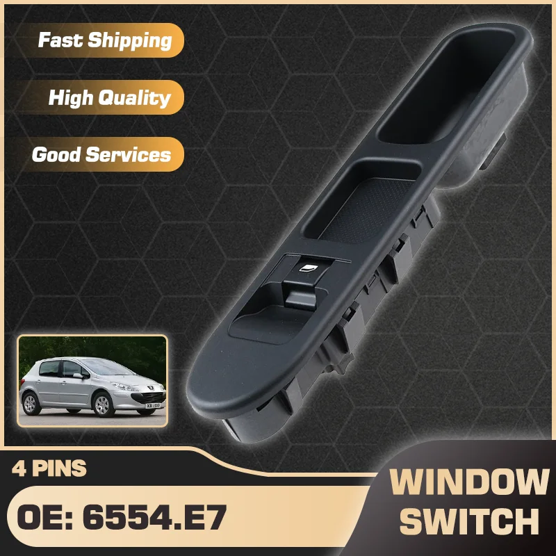 Кнопка главного переключателя стеклоподъемника со стороны пассажира для Peugeot 307