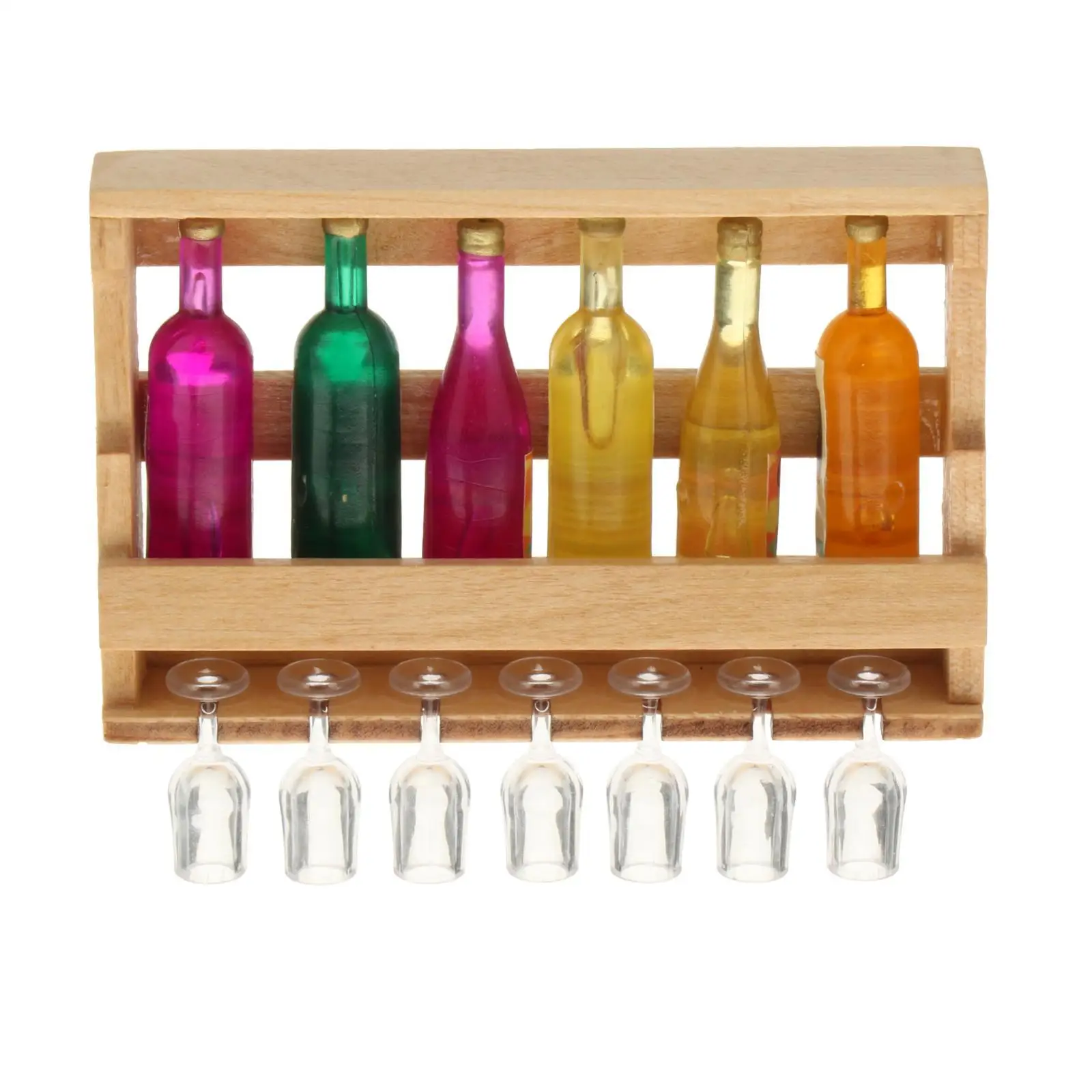 

14x 1:12 Dollhouse Miniature Wine Rack with Bottles and Glass Cup for Bar