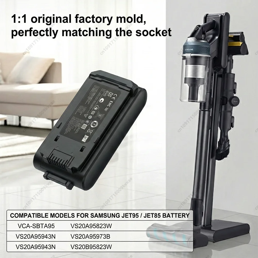 Сменный аккумулятор VCA‑SBTA95 для пылесосов Samsung Jet 85, Jet95, Jet Plus, VCA‑SBTA95VT, VS20C95E4TBWD, VS20C95D4TKWD (art.: 3920dd11699ef) - 3920dd11699ef