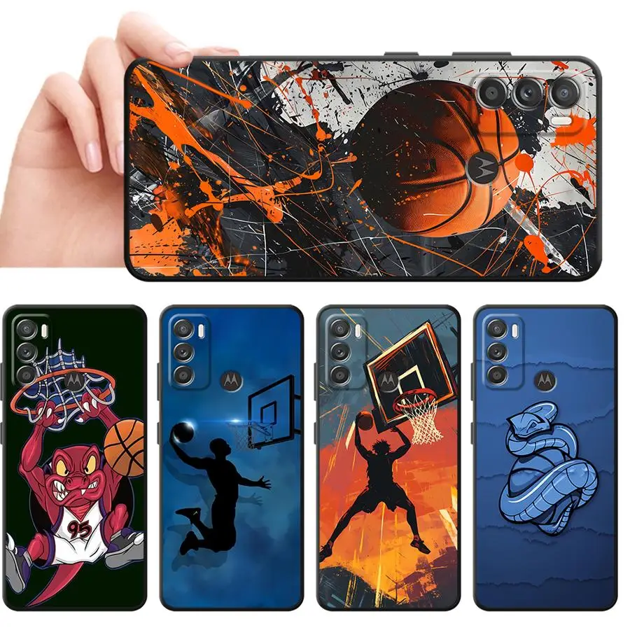 Фото Чехол для телефона Motorola Moto G71 G32 G51 G73 Edge 20Pro 30Lite G53 G52 G50 G72 G60s G60 G22 Edge40 Soft Cover G31 Basketball №3