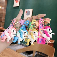 unicorn animal keychain accessories bulk key chain gifts for women car bag horse pendant student accessories key ring jewelry