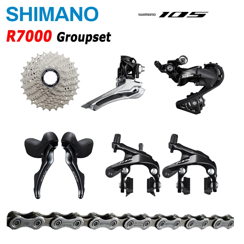 

SHIMANO 105 R7000 11v 2x11-speed Road Bike 11-28T 11-32T Cassette Front Derailleur RD shifter a pair Chain break