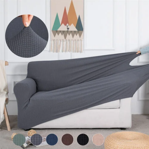 

Эластичный однотонный чехол на 1/2/3/4 сиденья для дивана, эластичный чехол для дивана L-образной формы из жаккардовой ткани, чехол для дивана в гостиную