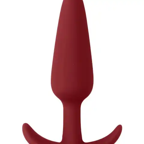 Красная анальная пробка для ношения Slim Butt Plug - 8,3 см.