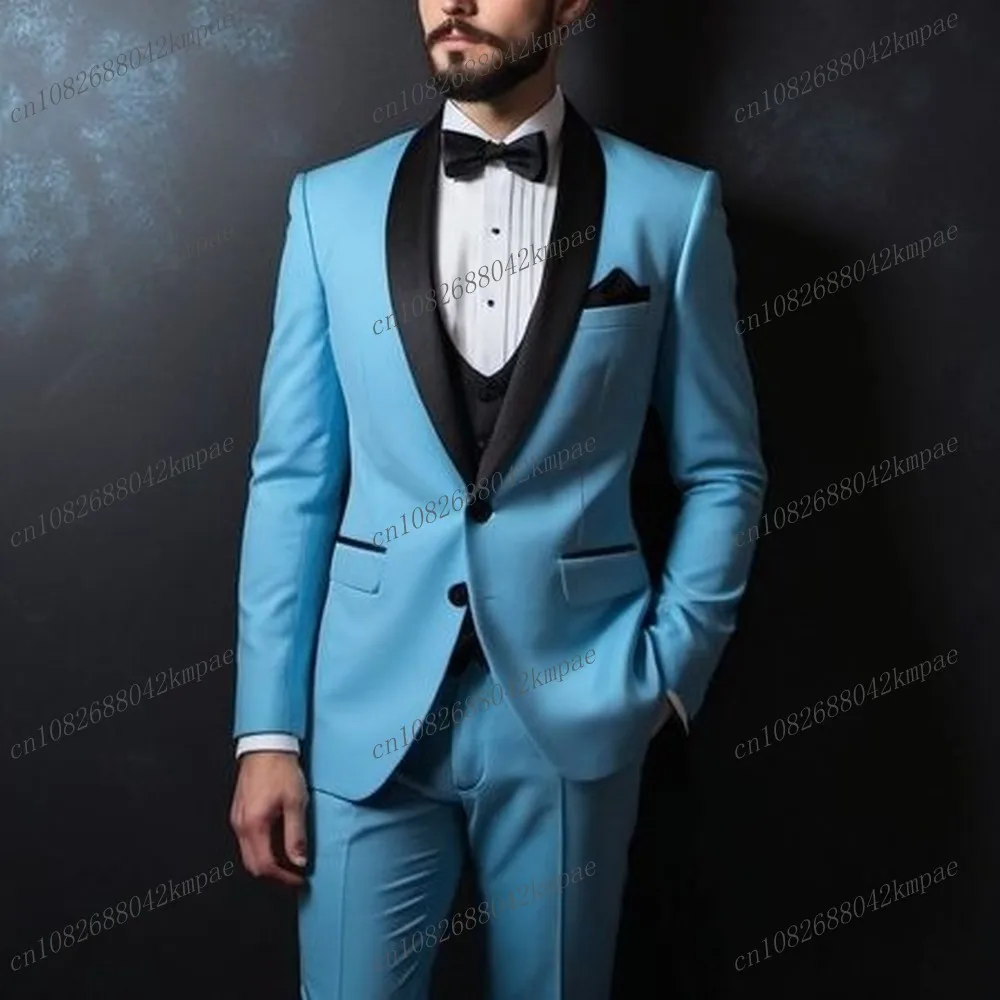 Костюм Ligjht мужской деловой фиолетово-черный смокинг для жениха свадьбы