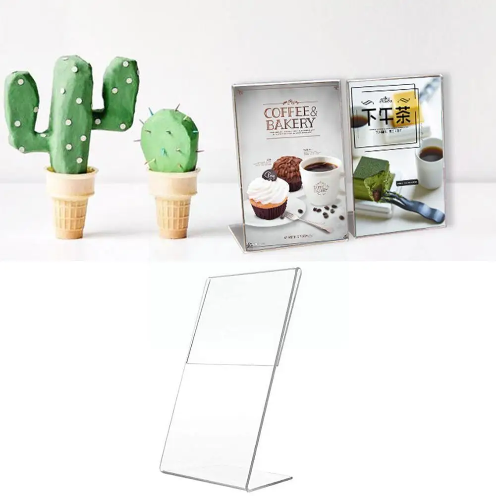 

1pc Acrylic Clear Card Holder Stand A6 Sign Label Frame Holder Card Di Business Paper Shelf Holders Storage 1.3mm Desk Card M2m5