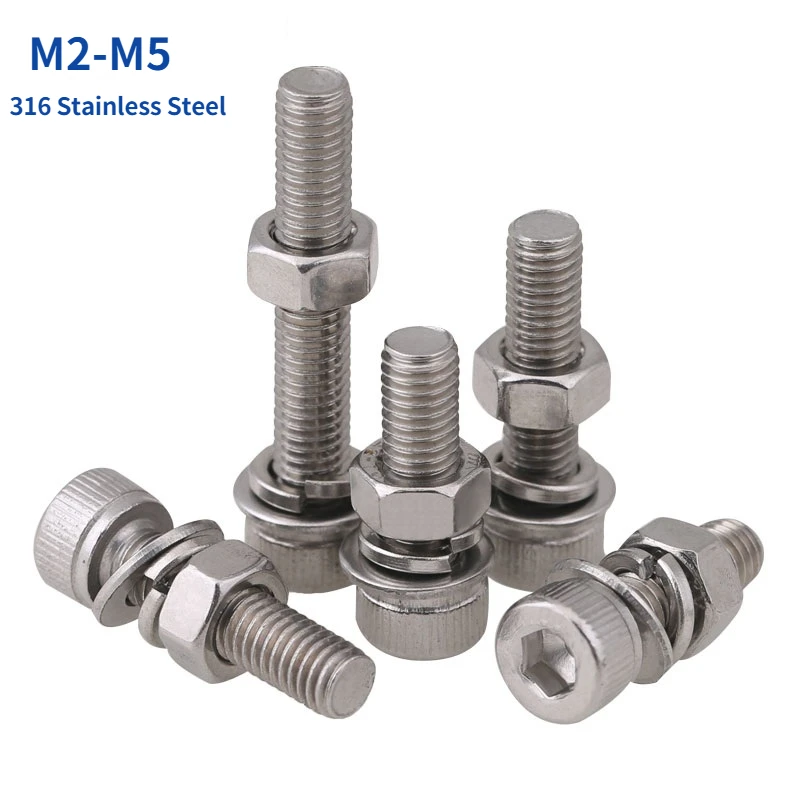 

M2 M2.5 M3 M4 M5 316 болт с шестигранной головкой из нержавеющей стали