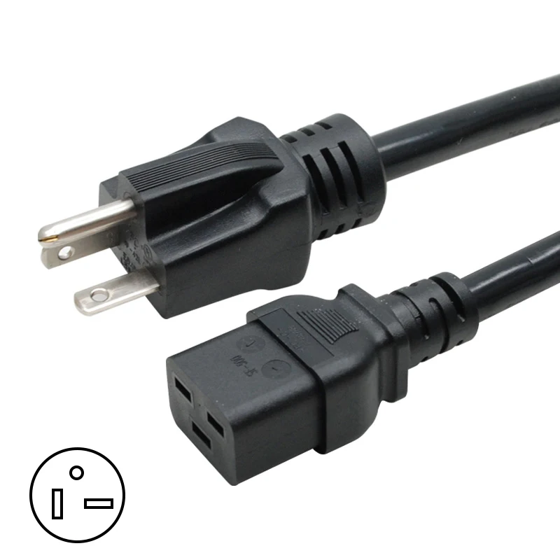 20A 6 футов NEMA США стандарт 3 штырьковый разъем к IEC C19 12AWG с сертификацией 250V SJT кабель питания
