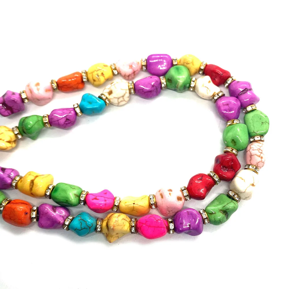 

Colorful Natural Stone Irregular Beads Rhinestone Spaced Scattered Beads For DIY Making Charm Fashion Jewelry Earring Accessorie
