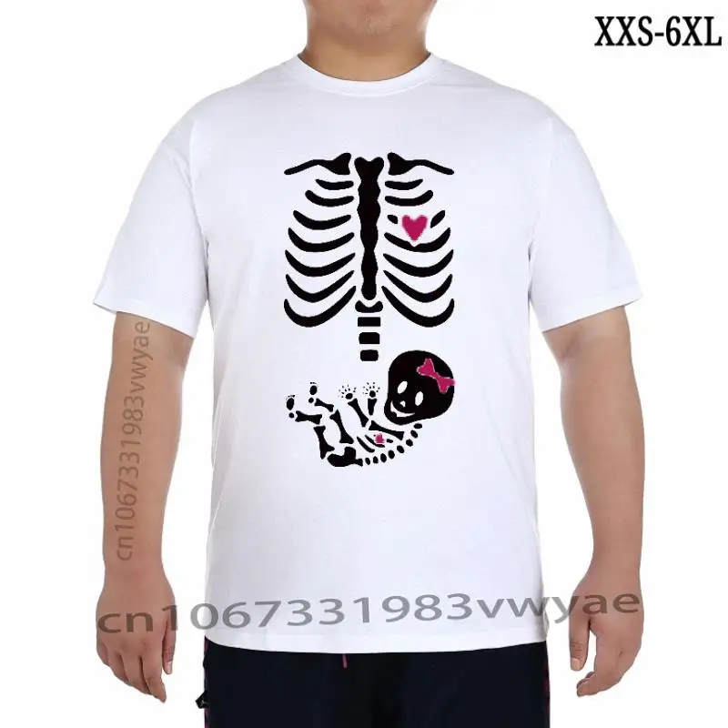 

maternity pregnant baby Girl Boy skeleton Design TShirt Women Fitted Halloween men cotton tshirts bigger size drop shipping