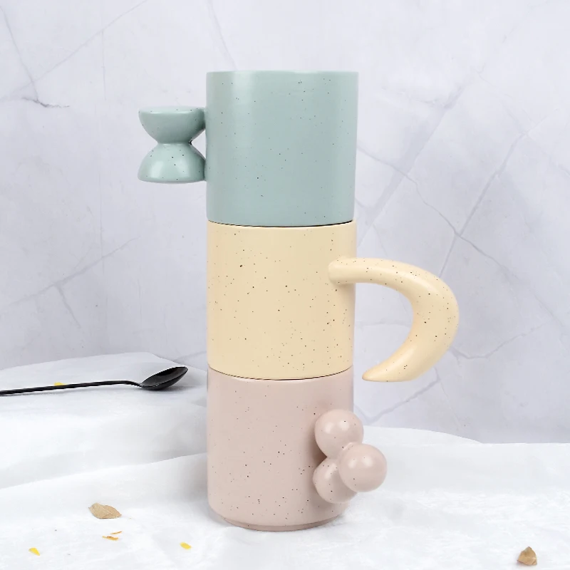 

Ceramics Mug Creative Handle 300ml Nordic Coffee Cup Water Milk Tea Beer Drink Mug Kitchen Drinkware Teaware