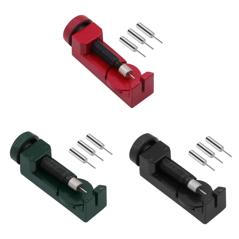 

Watchmaker Repair Tool Watch Band Link Remover with 3 Spare Pins Adjustable Platform for Watch Sizing Watch Band Replace
