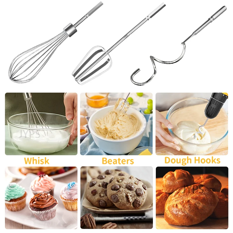 Kitchen Stainless Steel Egg Beater mixer for egg Baking kitchen accessories Cream Butter Whisk Mixer Suitable For Electric Drill images - 6