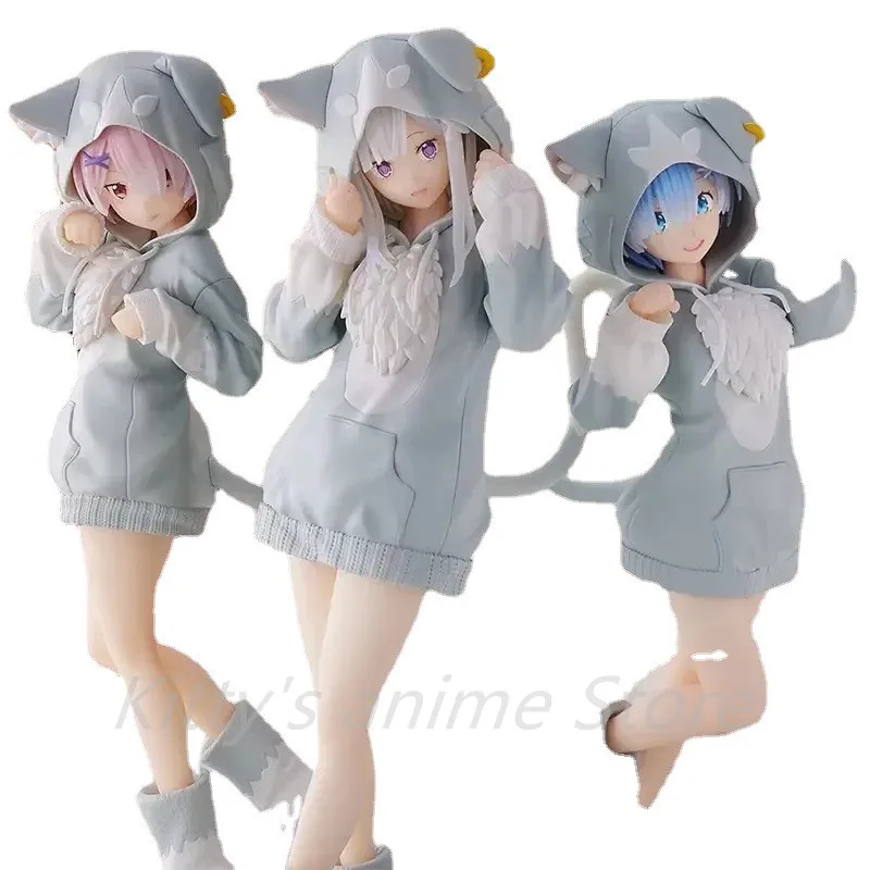 

20cm RE: Zero-Starting Life in Another World Anime Figure Emilia Rem Ram Puck Starting Action Figures Collection Model Doll Toys