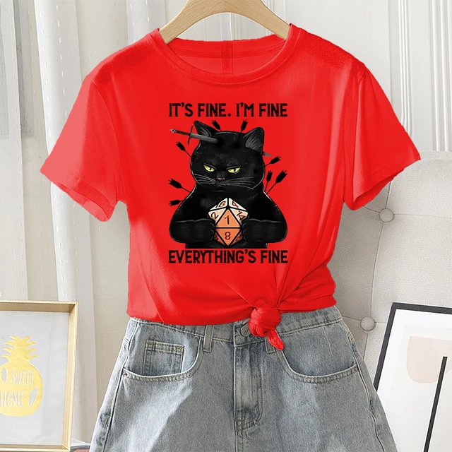 Ladies cat t shirt Clearance
