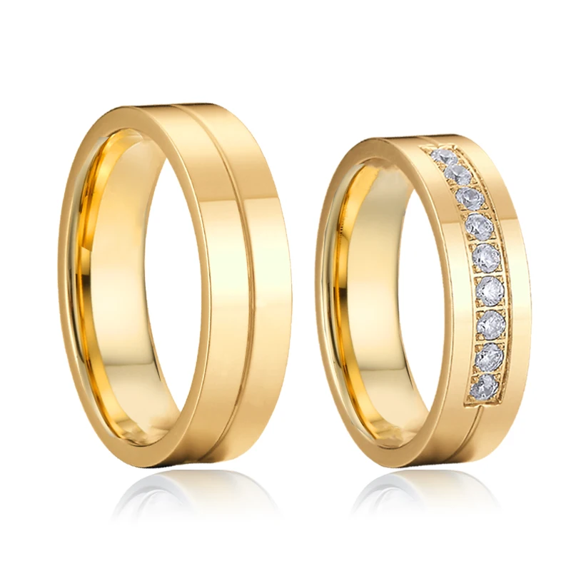 

1 Pair Matching Tungsten Ring Wedding Bands Lovers Alliance Golden Couple Rings Set For Men And Women Marriage Anniversary