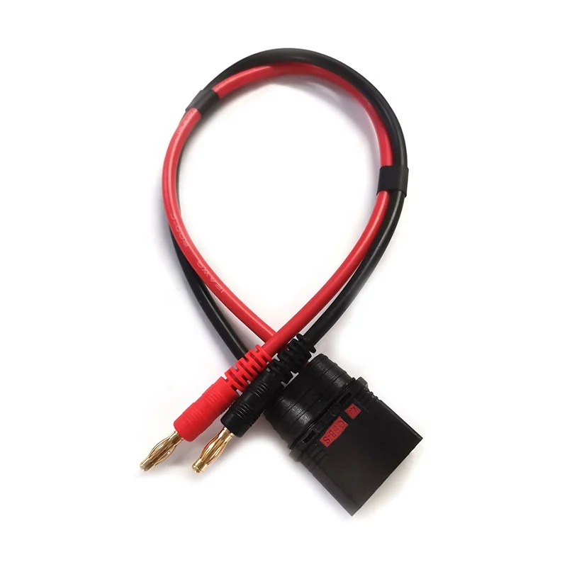 QS8-S Anti Spark Connector to 4mm Bullet Banana Plug Charger Lead 12AWG QS8 Charge Cable Adapter For DIY RC Drone Lipo Battery