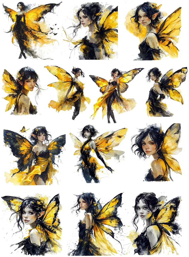 Стикеры акварельные фантастические BLINGIRD