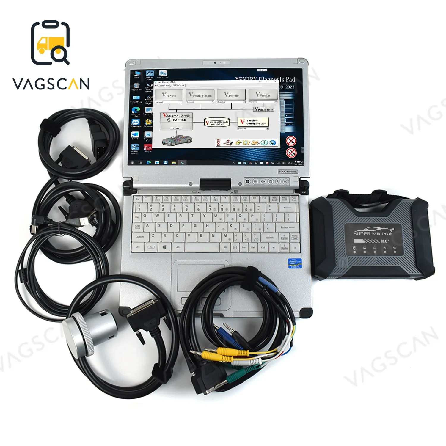 2024 CFC2 SUPER MB PRO M6 + с (Lan OBD2 16-контактный главный Тестовый Кабель) беспроводной