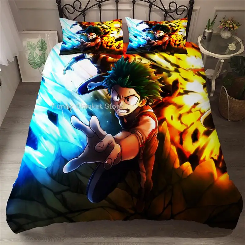 

My hero academia Bedding Set Single Twin Full Queen King Size Todoroki Bed Set Aldult Kid Bedroom Duvetcover Sets 3D Anime 013