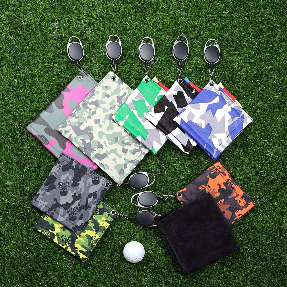 

Portable Mini Facecloth Waterproof Material Surface Square Ball Cleaner Sports Washcloth Head Cleaning Golf Towel