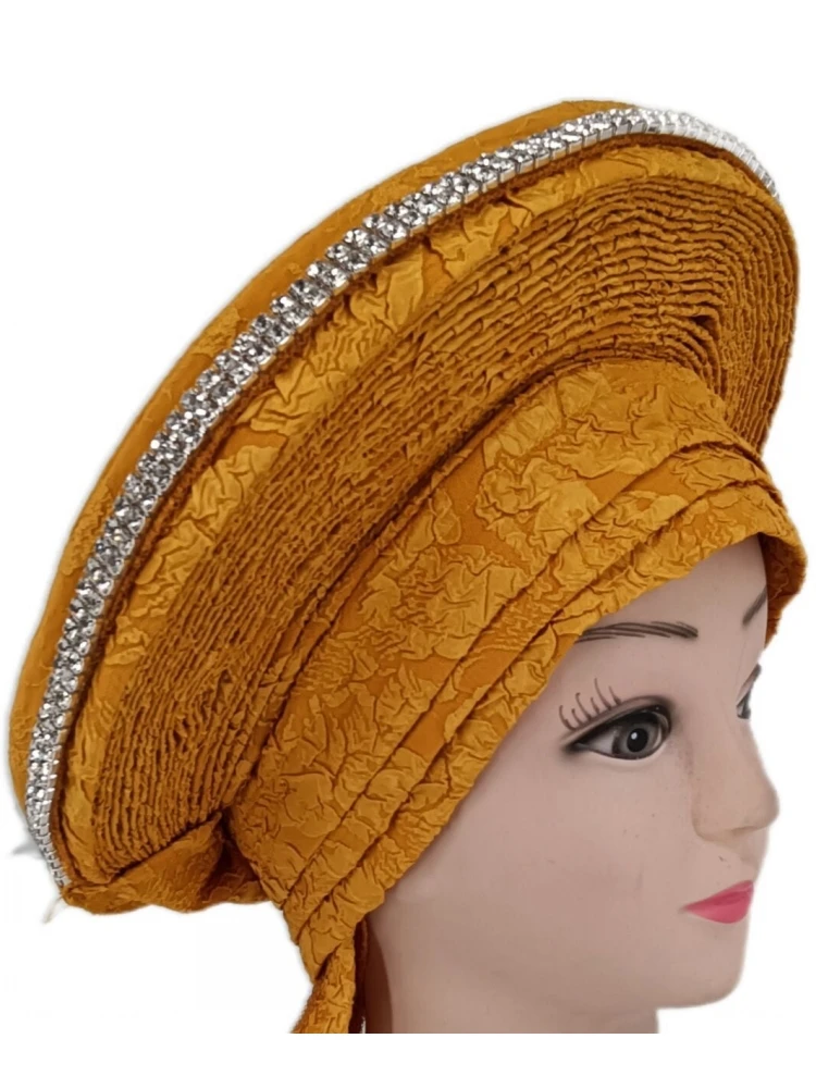 

African Muslim Turbans Auto Gele Women Hat Dradped With Bow Bonnet Head Wraps Fashion Solid Bandana African Headtie Hijab Caps