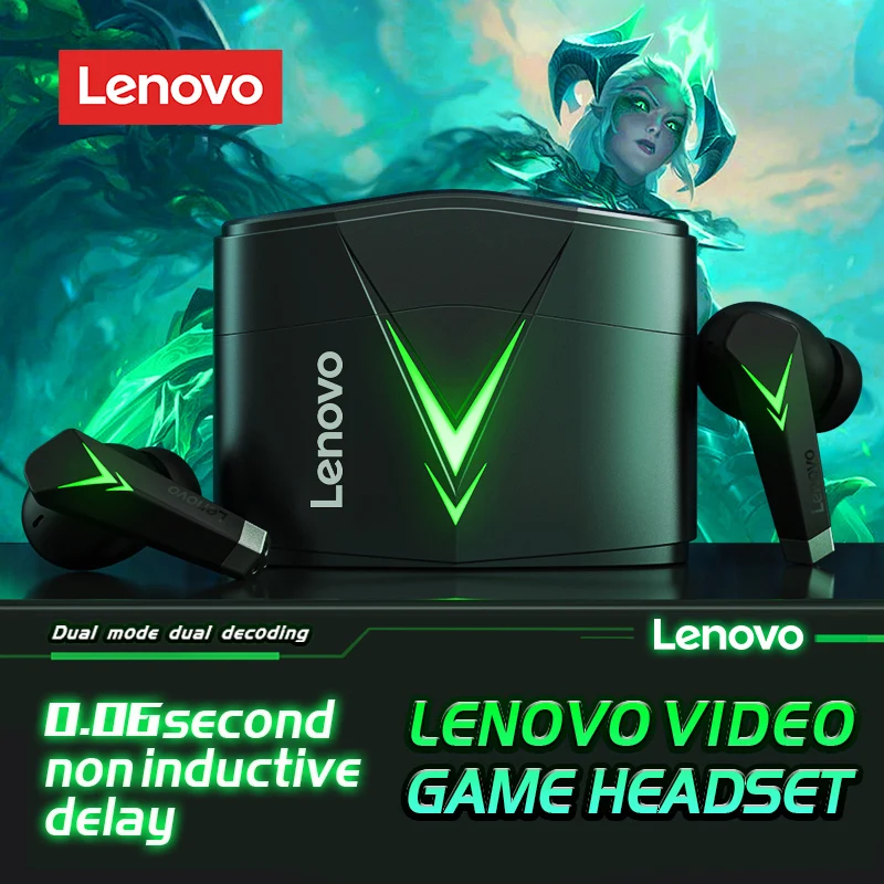 Lenovo LP6  TWS Gaming Earphone  Wireless Buletooth Headphone With Dual Mode Headset Mic Music Earbuds