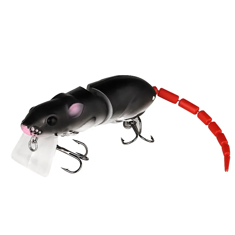 Ardea Rat Lure 15g fishing mouse Lure Hard Platic Rat Bait Jointde Crankbait Artificial Swimbait Black Pike Minnow Bass Tackle