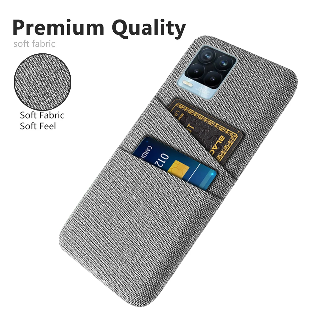 

Luxury Fabric Dual Card Cover For Realme 8 Pro Case Realme 9 Pro Plus 8 9i 8i C21 C21Y C35 C31 GT2 Narzo 50i 50 50A Funda Capa