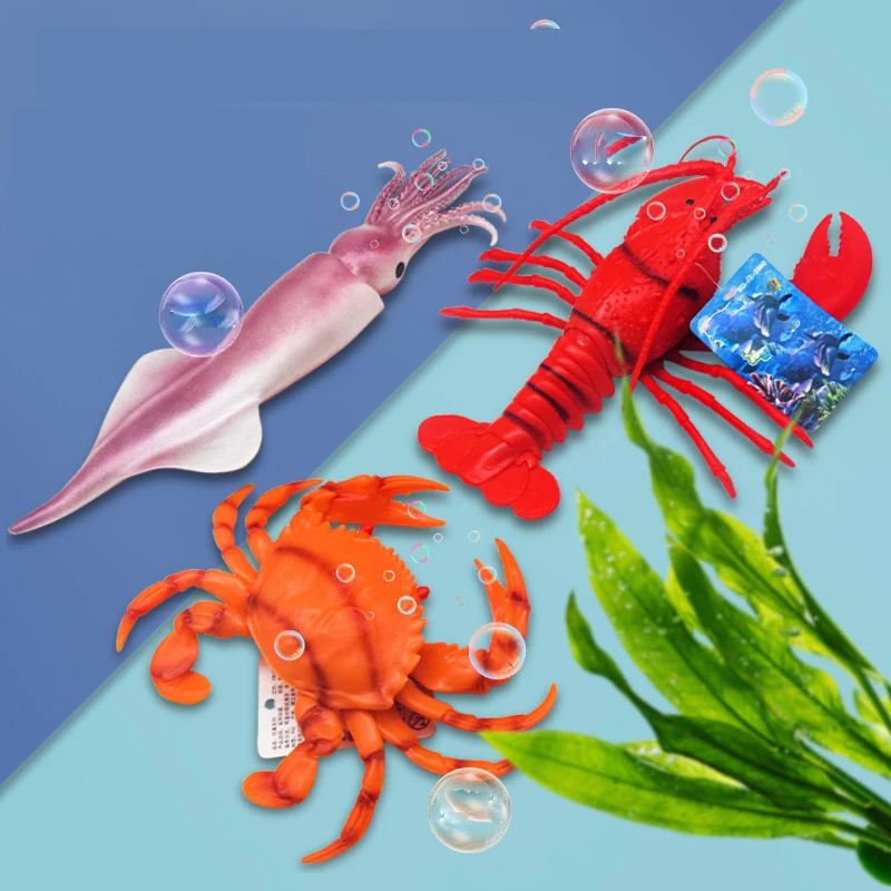 

New Crab Lobster Marine Life Model Squid Bb Whistle Toy Children's Toys School Gifts Vivid And Cute Decorations Waterproof