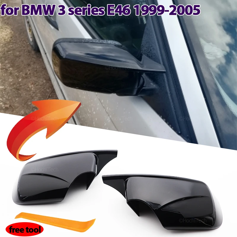 

2x Carbon Fiber Look Black Side mirror cover Replacement for BMW E46 316i 318i 318d 320d 320i 323i 325i 328i 330d 330i 1998-2005