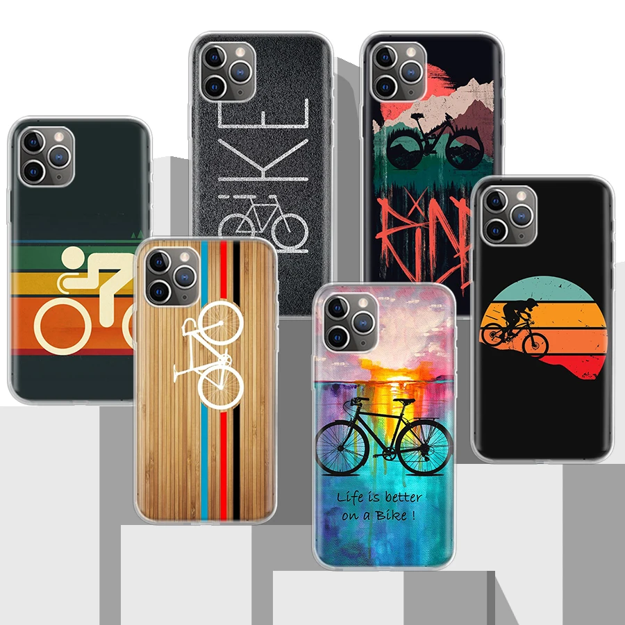 

Bicycle Bike Sport Soft Silicone Phone Case For Apple iPhone 14 11 12 Mini 13 Pro XR X XS Max 7 8 6 6S Plus + 5 SE 2020 Cover