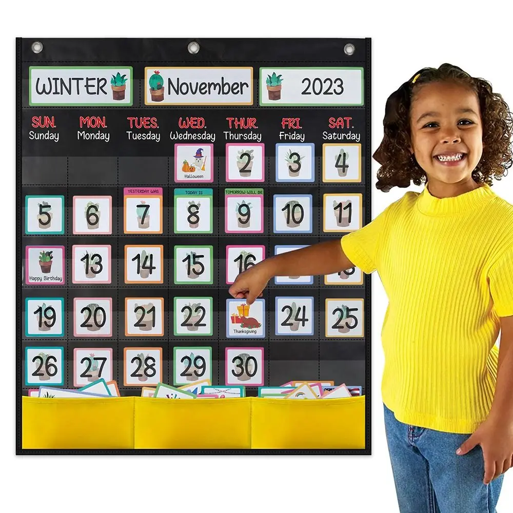 

School Supplies Classroom Calendar Set Space Saving Educational Kid Calendar Learning Durable Learning Tools