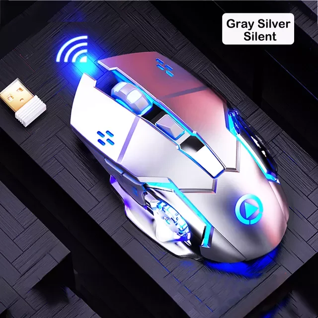 

Wireless Gaming Mouse 1600 DPI LED Rechargeable Adjustable Gamer Silent mouse Mute Gamer Mouse Game Mice For PC Laptop