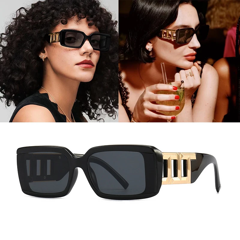 2023 NWE oversized sunglasses women men square  black shades sexy gradient sunglasses  luxury  brand decoration UV400