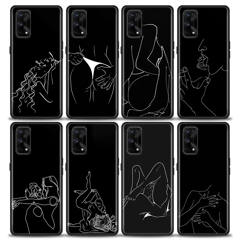 

Sexy Simple Lines Phone Shell for Realme XT GT GT2 5 6 7 7i 8 8i 9i 9 C17 Pro 5G SE Master Neo2 Soft Case Cover Funda Coque Capa