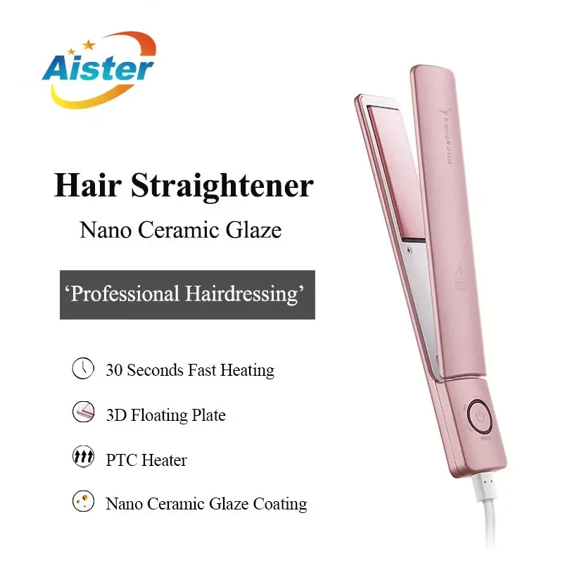 

Hair Straightener Professional PTC Wide Fast Heating Plate Hair Styling Tools LCD Display Ceramic Flat Iron Dual Voltage