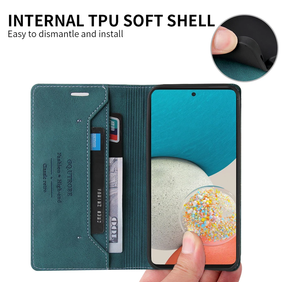 Wallet Anti-theft Brush Case For Samsung Galaxy A03S A12 A13 A22 A23 A32 A50 A51 A52 A53 A70 A71 A72 A73 S22 Ultra S21 FE S20 FE