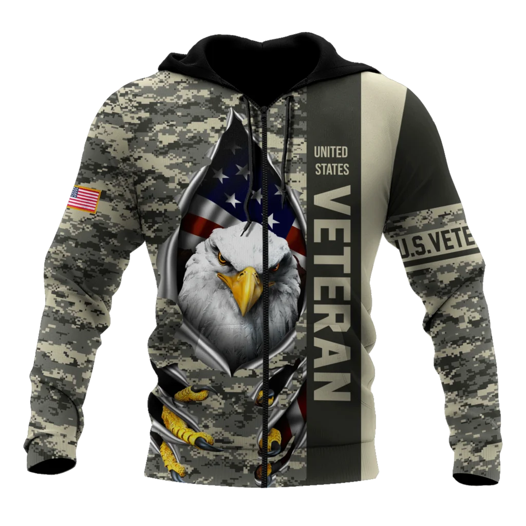 

New men's sweatshirt veteran 3D printing retro men/women/must-have hoodies oversized FASHION SWEATSHIRT/jacket/zipper A - 21