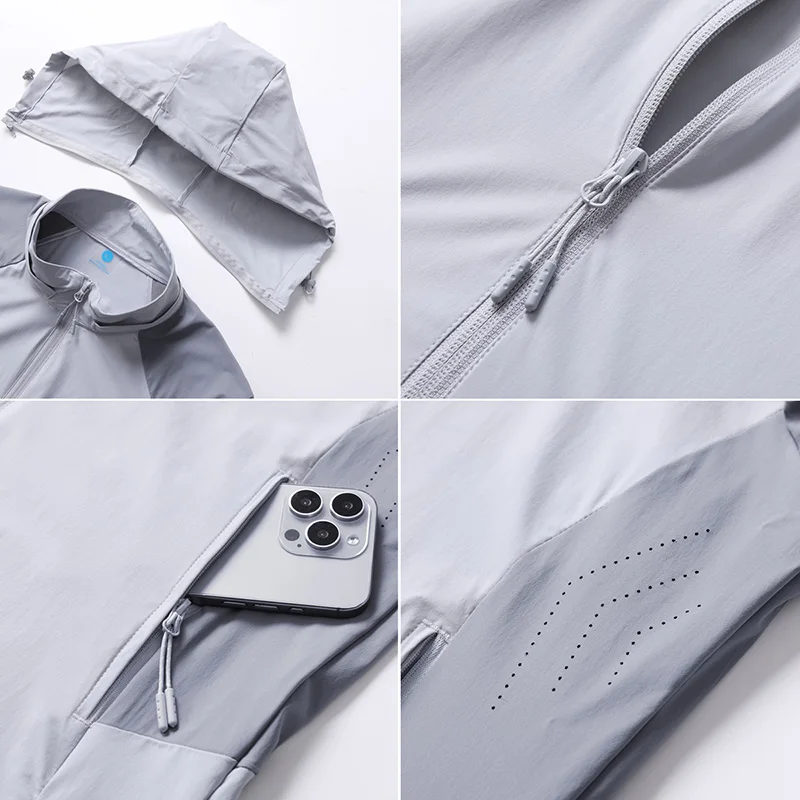 LNGXO Мужская походная куртка Быстросохнущая водонепроницаемая ветрозащитная